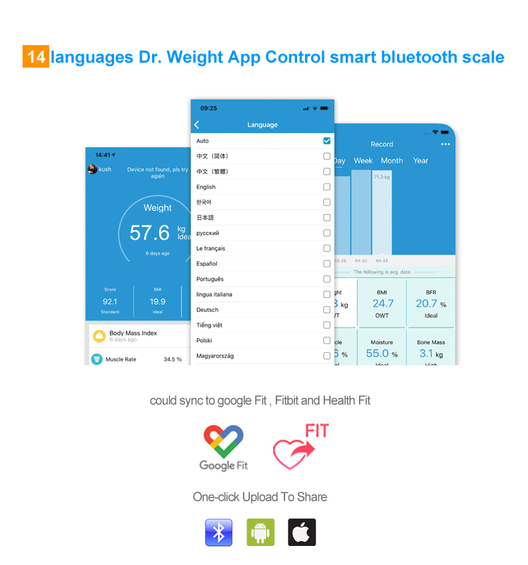  BMI and Muscle Mass scale with app